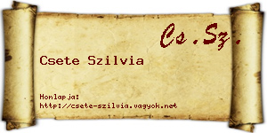 Csete Szilvia névjegykártya